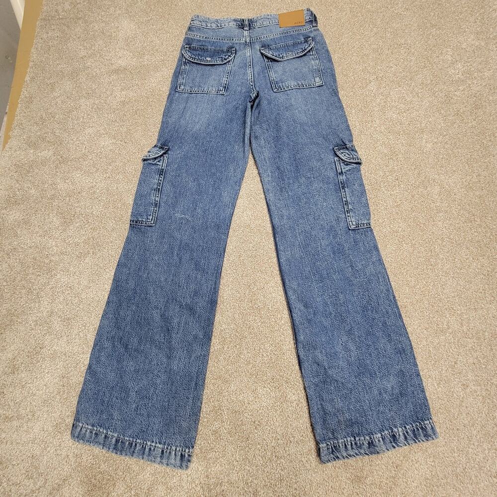 Y2K relaxed streetwear Aéropostale Utility Cargo Wide-leg Denim Jeans 00R nwt
